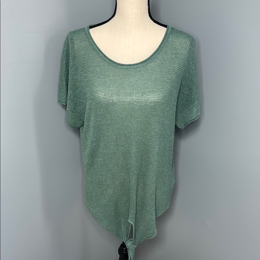 Bob Timberlake Women's Green Knit Linen Viscose Top Sz XL